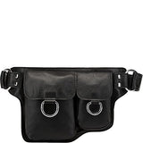 Vicenzo Leather Alvere Leather Waist Pack (Black)