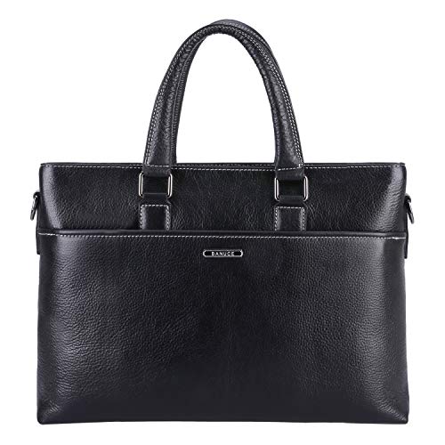 Banuce Genuine Leather Briefcase for Men Women Shoulder Messenger Bag Executive Bussiness Tote