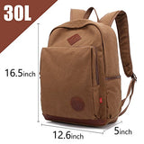 School Backpack,AUGUR Vintage Casual Canvas Backpack Travel Hiking Rucksack for Men Women