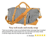 Messenger Bag Strap Replacement - Quality Genuine Cowhide Leather Adjustable Shoulder Strap; for