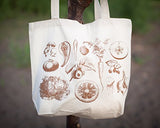 Cognitive Surplus Fruits And Veggies Botanical Illustration Tote Bag 10 Oz Recycled Cotton