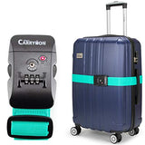 Miami CarryOn Adjustable Luggage Strap with a Built-in TSA Combination Lock (Light Blue)