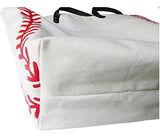 X.Sem Foldable Baseball Softball Tote Bag Canvas Oversized Beach Totes Durable Trave Handbag 22''