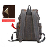 High Capacity Canvas Vintage Backpack - for School Hiking Travel 12-17" Laptop