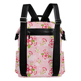 Colourlife Pink Flower Pattern Stylish Casual Shoulder Backpacks Laptop School Bags Travel