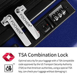 FOCHIER 3 Piece Hardshell Luggage Set, Expandable Hardside Lightweight Fashion PC+ABS Suitcase with Spinner Wheels & TSA Lock (20/24/28), Blue