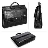 BOSTANTEN Leather Briefcase 16"Laptop Business Vintage Slim Messenger Crocodile Bags for Men &