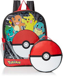 Pokemon Boys' Pocket 15 Inch Backpack With Lunch Kit, Red