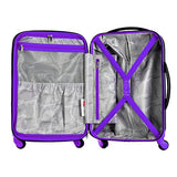 Olympia Apache 3pc Hardcase Spinner Set, Black/Purple