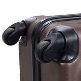 Goplus 3 Pcs Luggage Set Hardside Travel Rolling Suitcase Abs+Pc Globalway (Brown)