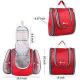 FLYCOOL Compact Water-resistant Nylon Hanging Toiletry Bag & Travel Shower Bag (Red)