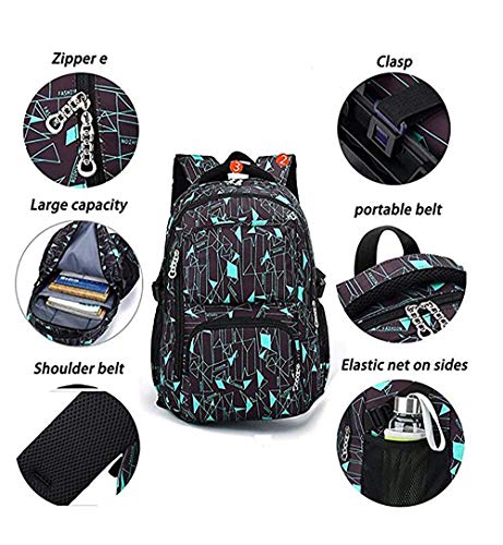 Yexin Multi-Compartment Waterproof Wheeled Rolling Backpack For Girls ...