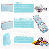 DIMJ 11 Set Packing Cubes, Travel Luggage Packing Organizers Lightweight Travel Cloth Storage Bag with Bra Underwear Cube Cosmetics Bag and Shoe Pouch