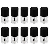 BQLZR Black and Transparent 10ml Empty Glass Nail Polish Bottles Blushers With Black Dull Polish