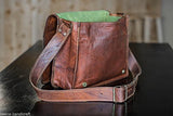 Leather Full Flap Messenger Handmade Bag Laptop Bag Satchel Bag Padded Messenger Bag School Bag