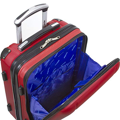 Dejuno Compact Hardside 20inch Carryon Luggage With Laptop Pocket, Red
