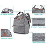 BRINCH Laptop Backpack 15.6 Inch Wide Open Computer Backpack Laptop Bag College Rucksack Water Resistant Business Travel Backpack Multipurpose Casual Daypack with USB Charging Port for Women Men,Gray