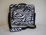 16" Computer/Laptop Briefcase Rolling Wheel Luggage Upright Padded Bag Zebra