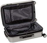 Delsey Paris Luggage 25 inch Expandable Spinner Suitcase Hardsided with Lock Hard Case, Silver