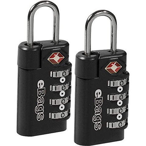 eBags TSA Accepted Lock 4-Dial Combo (2pk) (Black)