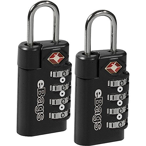 eBags TSA Accepted Lock 4-Dial Combo (2pk) (Black)