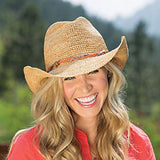 Wallaroo Hat Company Women’s Catalina Cowboy Hat – Raffia, Modern Cowboy, Designed in Australia, Mushroom