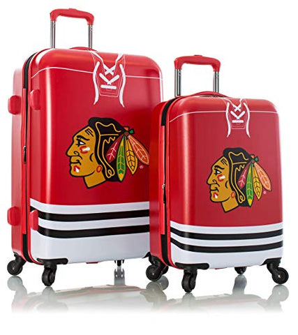 Heys America NHL Officially Licensed Wheeled Luggage (Chicago Blackhawks, 2PC Set (21/26-Inch))