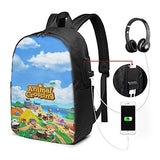 Animal Cross-ing Backpack, Girls Boys School Backpack Travel Bag, Waterproof Laptop Bag for Man Women