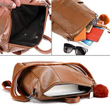 NaKita Women Travel Backpack Purse Waterproof Leather Crossbody Bag Anti-theft Lightweight Shoulder