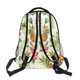 LORVIES Tropical Flowers With Pineapple Casual Backpack School Bag Travel Daypack
