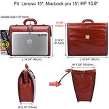 Banuce Full Grain Italian Leather Briefcase for Men 15 Inch Laptop Business Bag Lawyer Attache Case