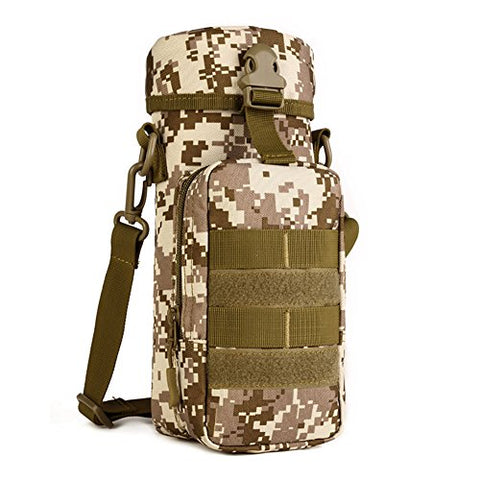 Protector Plus Military Water Bottle Pouch Holder Tactical Kettle Gear Molle Pack Bag (Desert camo)