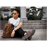 Toebee AUGUR Vintage Canvas Backpack Rucksack Schoolbag Knapsack Camping Hiking Travel Bag-Gray