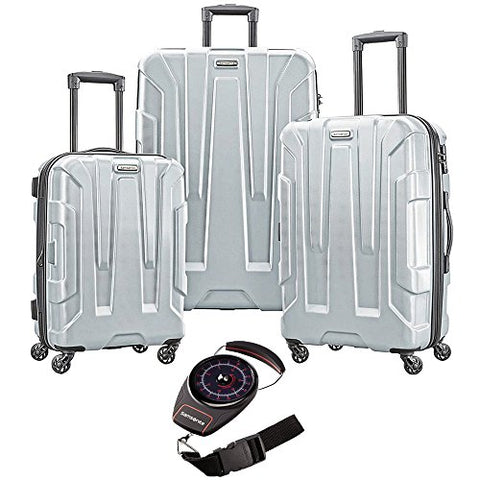 Samsonite Centric 3Pc Hardside Luggage Set Silver With Portable Luggage Scale