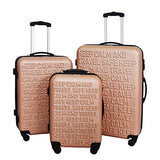 3 Pc Luggage Set Durable Lightweight Spinner Suitecase Lug3 Ss386A Champagne