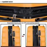 Merax Travelhouse Luggage 3 Piece Expandable Spinner Set Orange