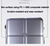 Suitcase, Lightweight, Large 28-Inch Hard-Shell Aluminum Alloy Suitcase, 4 Spinner Wheels, Abs Luggage Travel Trolley, Silver, 24 inch