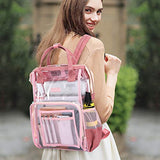 Gonex Heavy Duty Clear Backpack with Cosmetic Bag, Transparent Backpack Fits 15.6 inch Laptop for