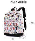 Timmor Korean Casual Comic Doll Backpack, Girl's Backpack, Teen Backpack, Junior High School Unisex School Bag. (comic)