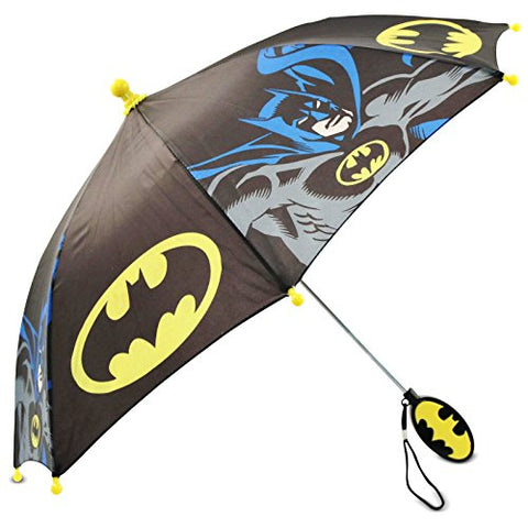 DC Comics Little Boys Batman Character Rainwear Umbrella, Black/Yellow, Age 3-7
