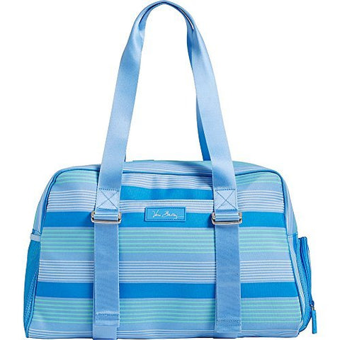 Vera Bradley Luggage Women's Lighten Up Yoga Sport Bag Blue Tonal Stripe Duffel Bag