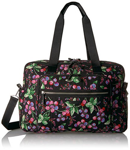 Vera Bradley Women's Iconic Deluxe Weekender Travel Bag-Signature, Winter Berry, One Size