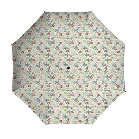 Compact Folding Travel Umbrella Windproof Waterproof,Floral,8 Ribs Finest Windproof Umbrella with