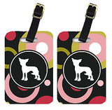 Caroline's Treasures KJ1099BT Pair of 2 Chinese Crested Luggage Tags, Large, multicolor
