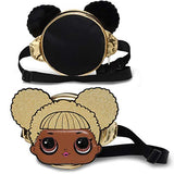 LOL Fanny Pack for Girls, Round Belt Bag with Queen Bee Doll Face, Small Waist Pack with Adjustable Strap, Money Belt, Gadget Holder for Toddlers, Glitter Shine, Metallic Gold