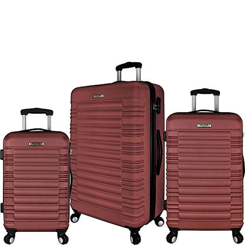 Elite Luggage Tustin 3 Piece Hardside Spinner Luggage Set (Red)