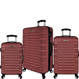 Elite Luggage Tustin 3 Piece Hardside Spinner Luggage Set (Red)