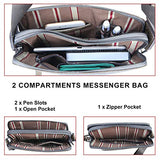 Banuce Mens Small Leather Messenger Bag 9.7 Inch iPad Business Corss Body Shoulder Satchel Purse