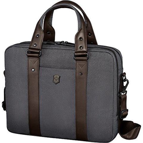 Victorinox Architecture Urban Bodmer 14 Laptop Briefcase, Grey/Brown, One Size