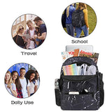 Matein School Backpack, Reversible Double Sided Bookbag for College Student Boys and Girls Classic Casual Daypack for Travel Water Resistant Slim Basic Backpack Unisex Gifts for Men, Women, Grey&Black